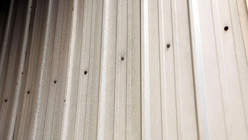 青島啤酒廠彩涂鋼板 采用的是普通PE，顏色為白灰